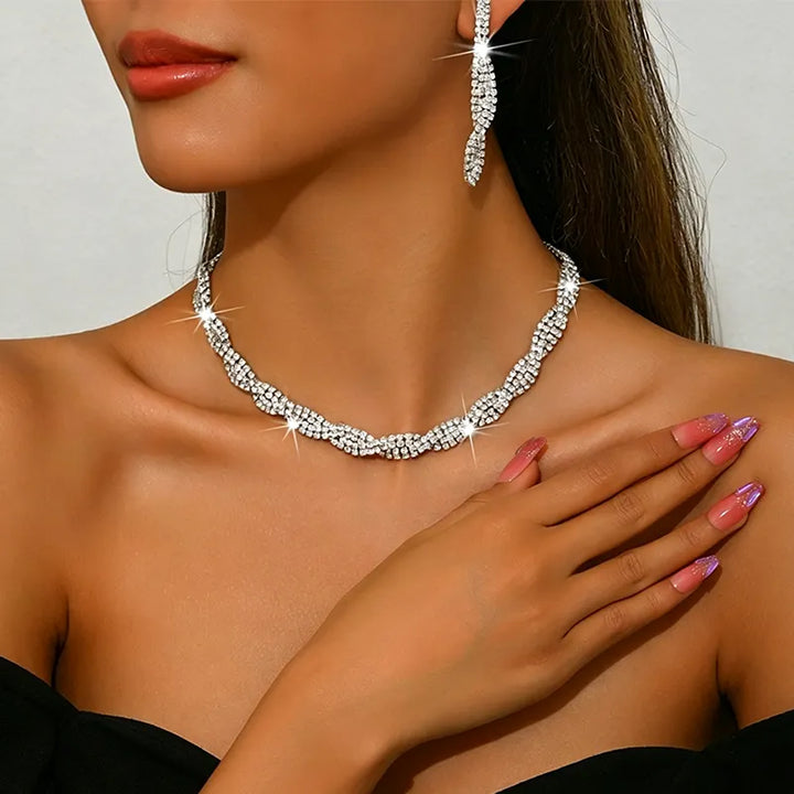 Alessara - Kristall-Twist-Schmuck-Set