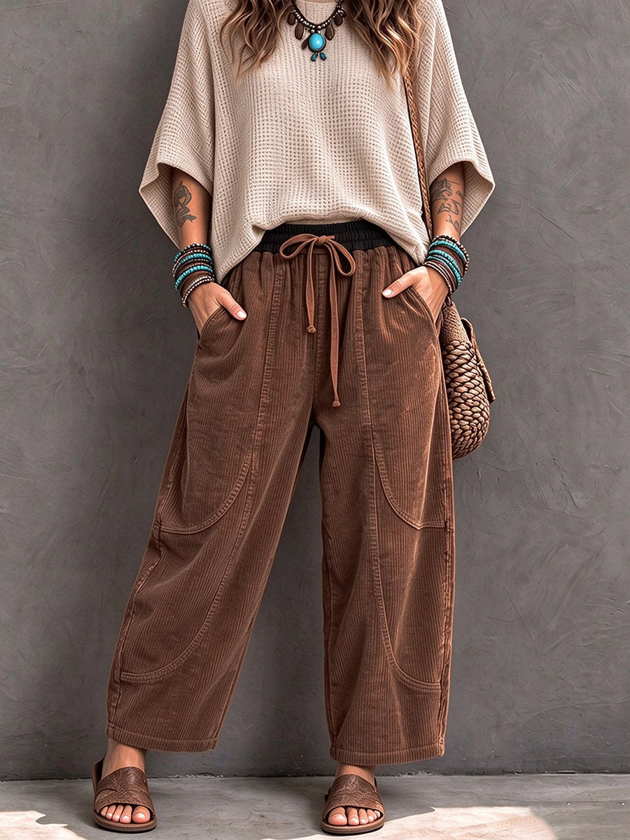 Basma - Relaxed-Fit Cordhose mit Tunnelzug
