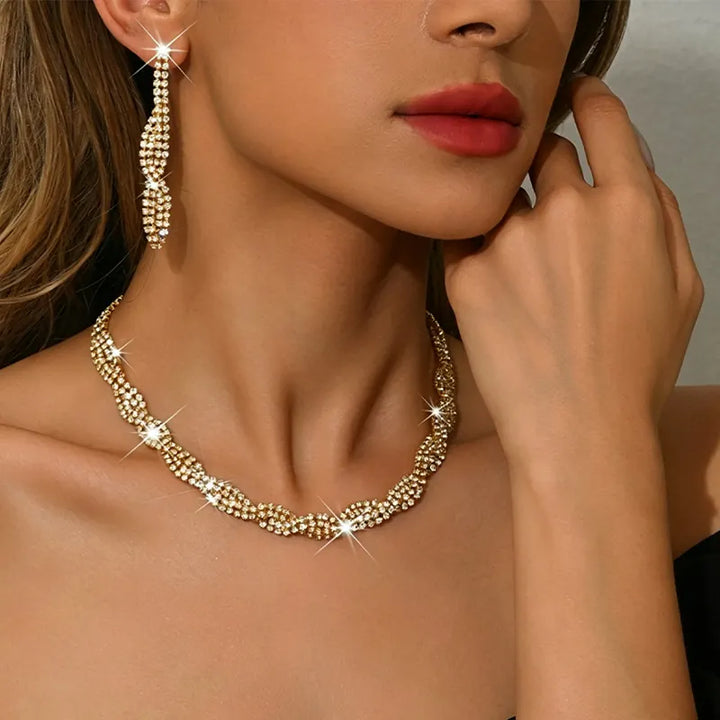Alessara - Kristall-Twist-Schmuck-Set