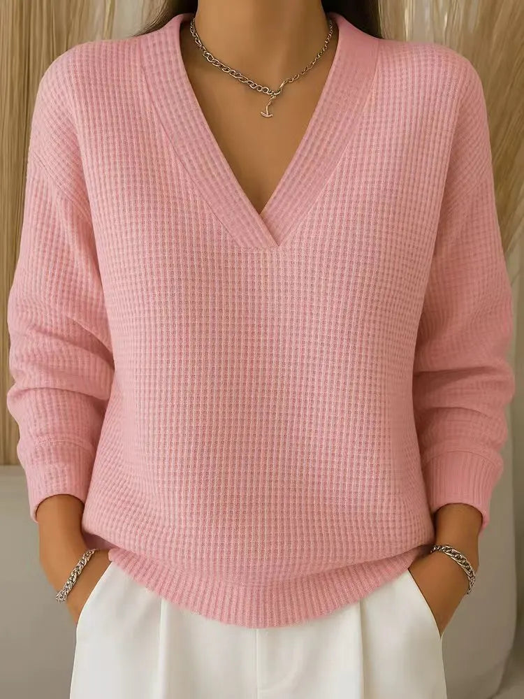 Alouina - Legerer Waffelstrick-Pullover