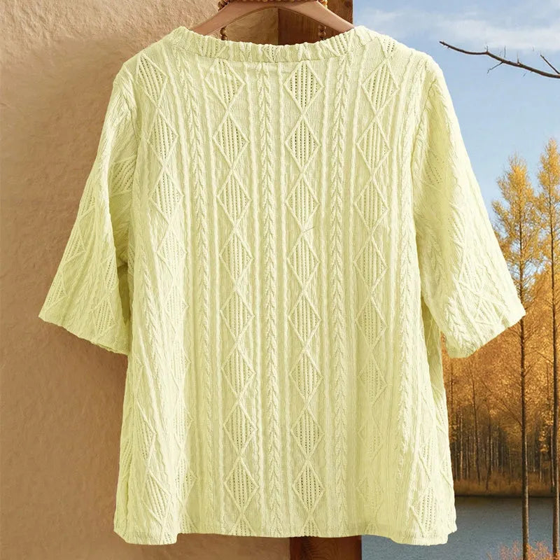 Delienne - Cardigan mit Soft-Touch und Ajourmuster