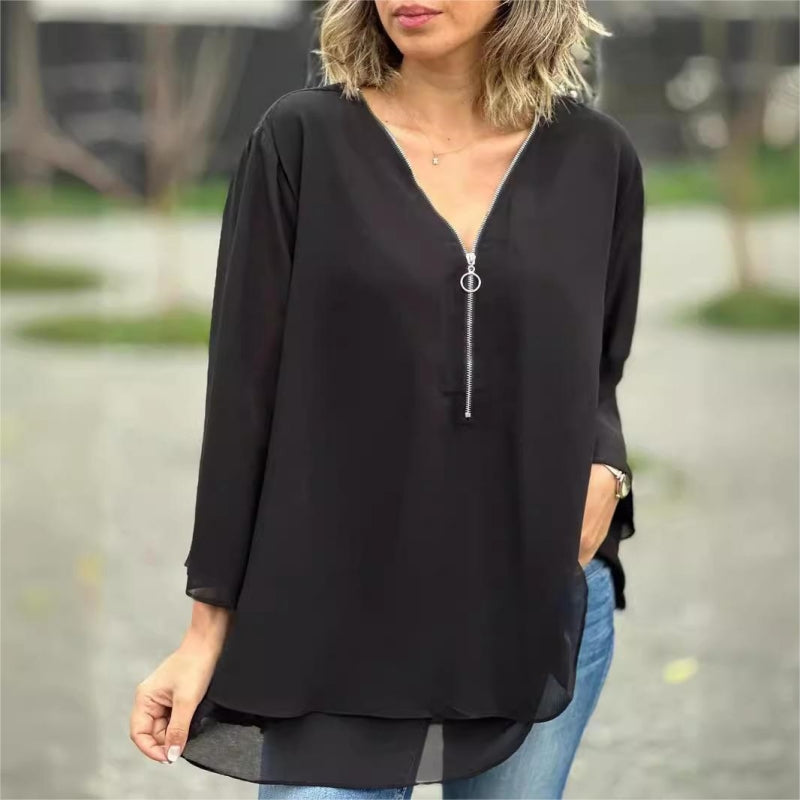 Brinavelle - Fliessende Chiffon-Tunikabluse