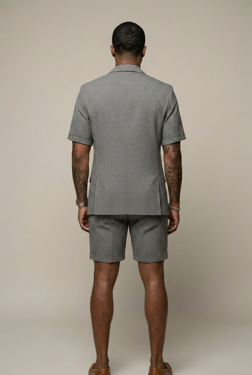 Rufus - Massgeschneiderter karierter Zweiteiler aus Blazer und Shorts