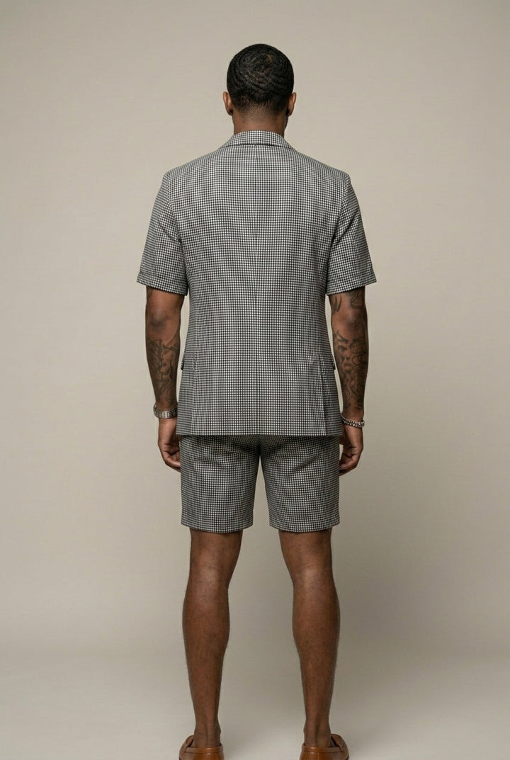 Rufus - Massgeschneiderter karierter Zweiteiler aus Blazer und Shorts