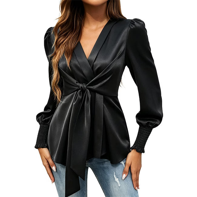 Apolline - Elegante Wickelbluse aus Satin