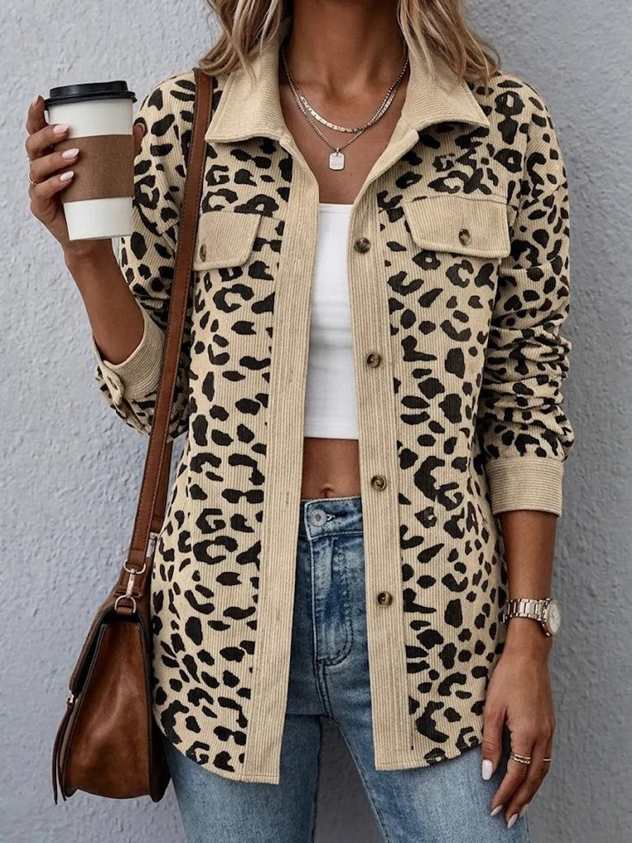 Miressia - Cardigan mit Knopfleiste und Animal-Print