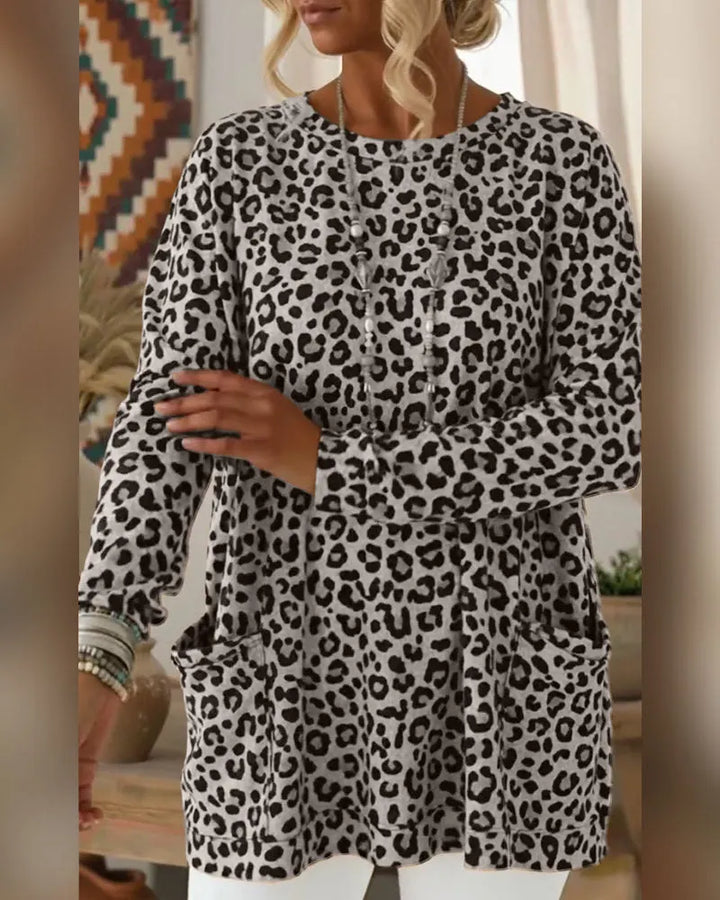 Calivelle - Longsleeve mit Leopard-Print und weicher Haptik