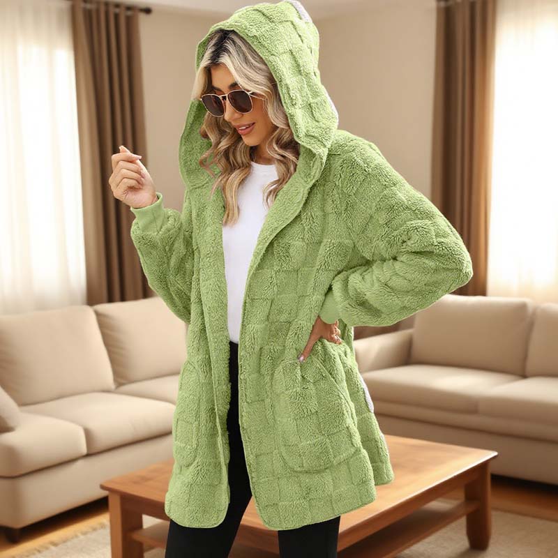 Zinnabelle - Plüschstruktur-Kapuzen-Cardigan