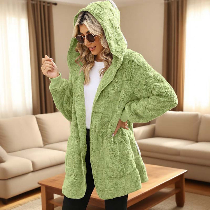 Zinnabelle - Plüschstruktur-Kapuzen-Cardigan