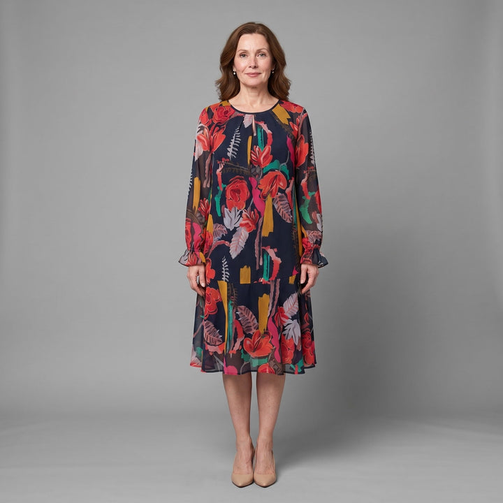 Anarose - Luftiges, florales Midikleid
