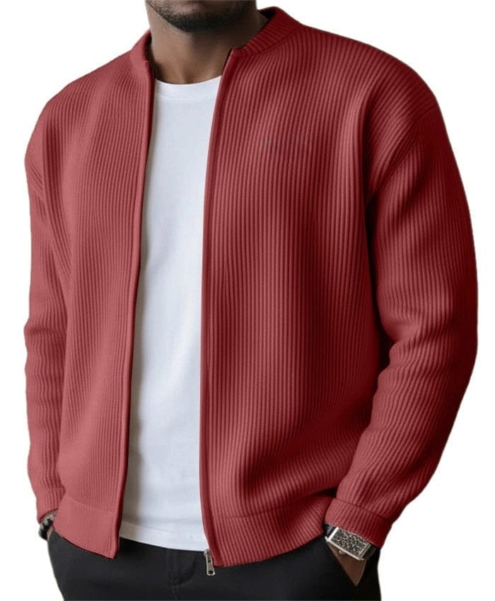 Foster - Rippstrick-Cardigan mit Reissverschluss