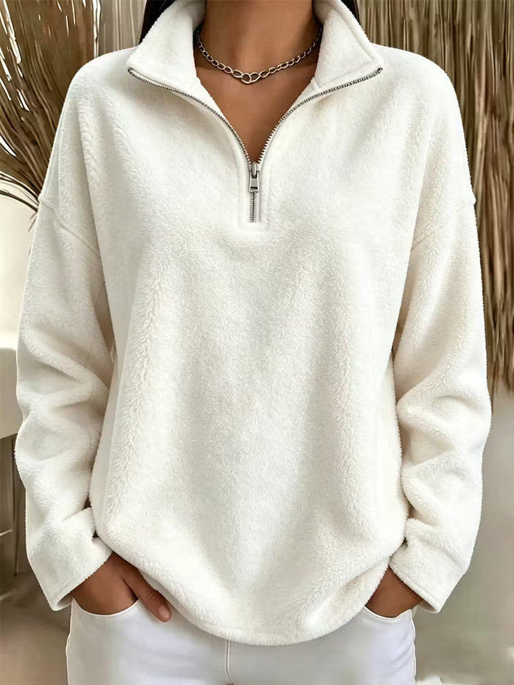Tiana - Lässiges Fleece-Sweatshirt mit hohem Kragen