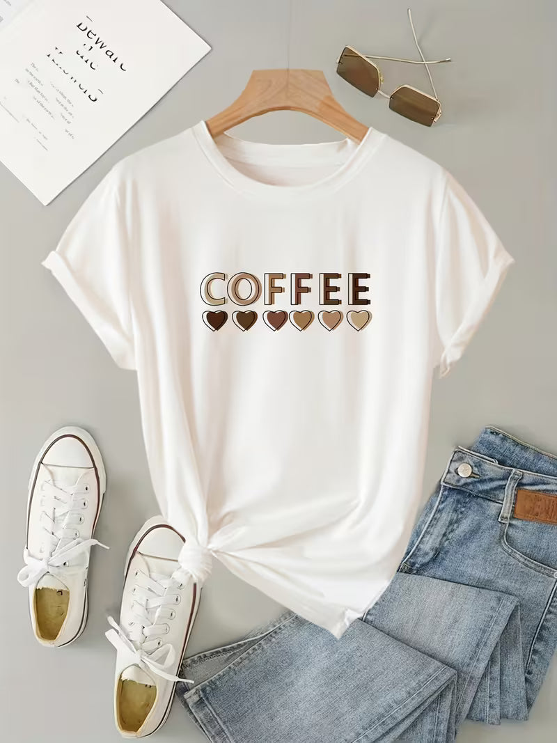 Sarai - T-Shirt mit Kaffeeherz-Print