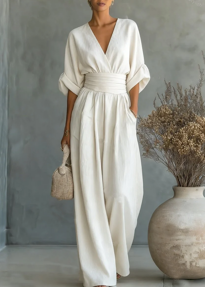 Solavie - Fliessender Jumpsuit mit weitem Bein