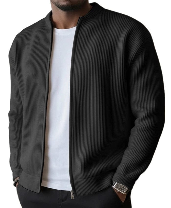 Foster - Rippstrick-Cardigan mit Reissverschluss