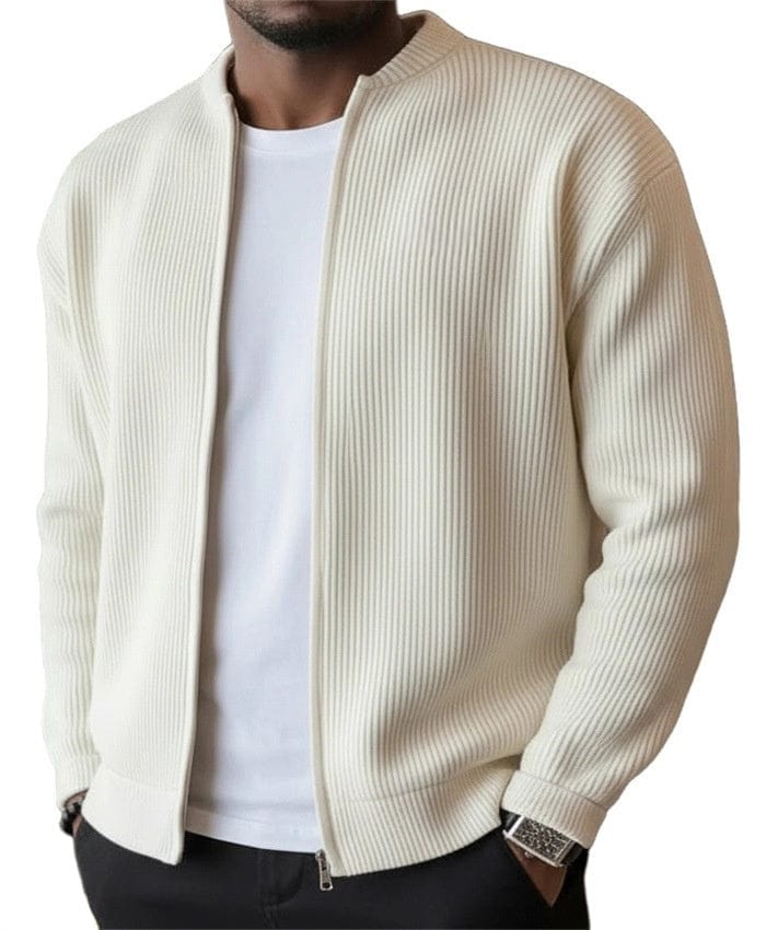 Foster - Rippstrick-Cardigan mit Reissverschluss