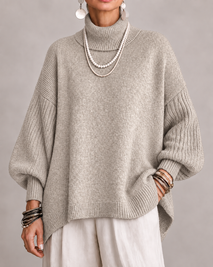 Sorcha - Lässig drapierter Rollkragenpullover