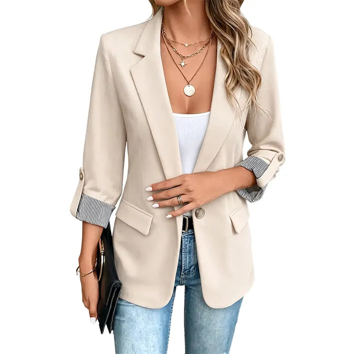 Celenya - Klassischer Blazer mit aufgekrempelten Ärmeln