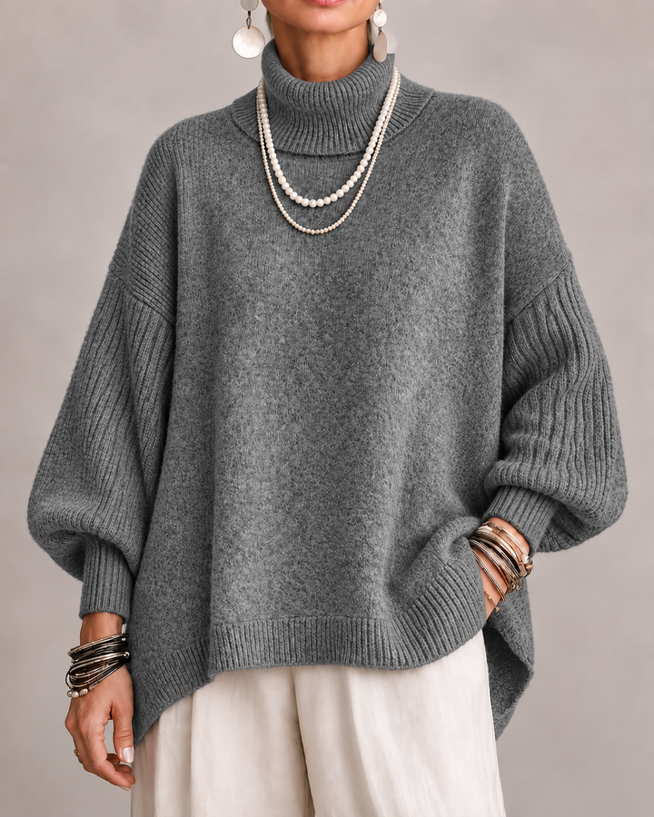 Sorcha - Lässig drapierter Rollkragenpullover