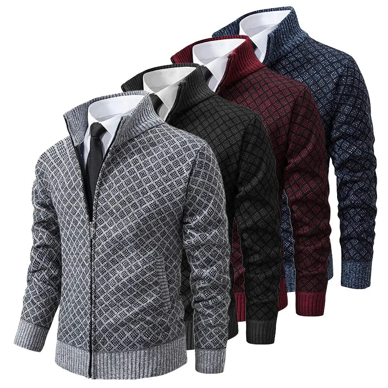 Aris - Gemusterter Cardigan mit Frontreissverschluss