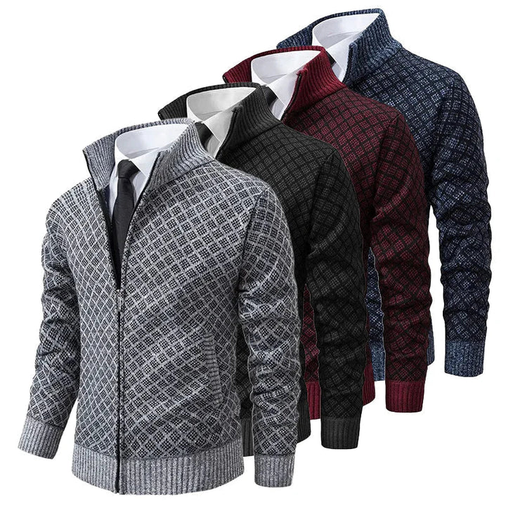 Aris - Gemusterter Cardigan mit Frontreissverschluss