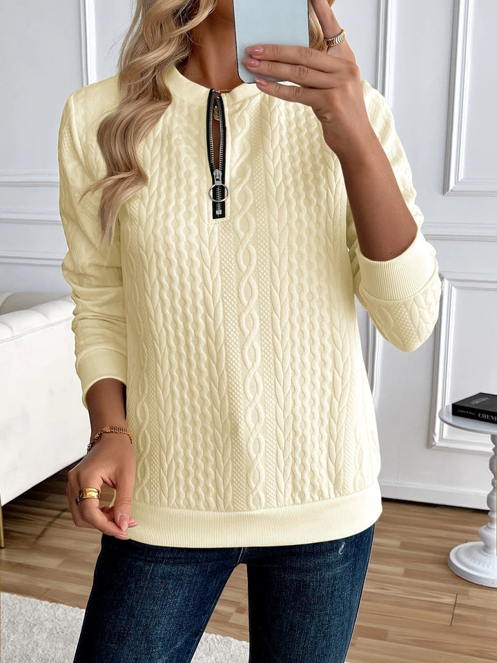 Darla - Strukturierter Half-Zip-Pullover