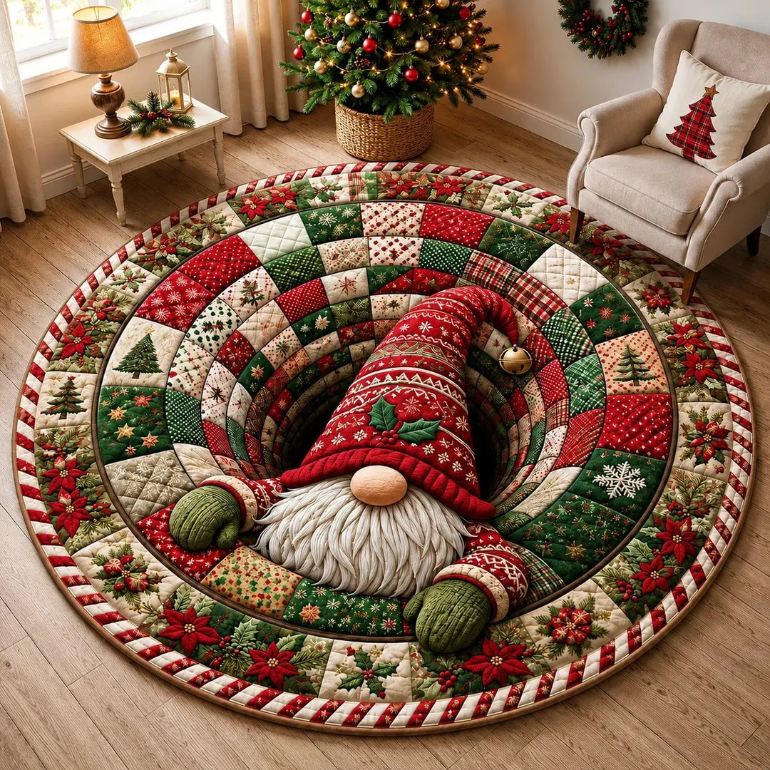 Adelie - Festlicher runder Weihnachtsteppich