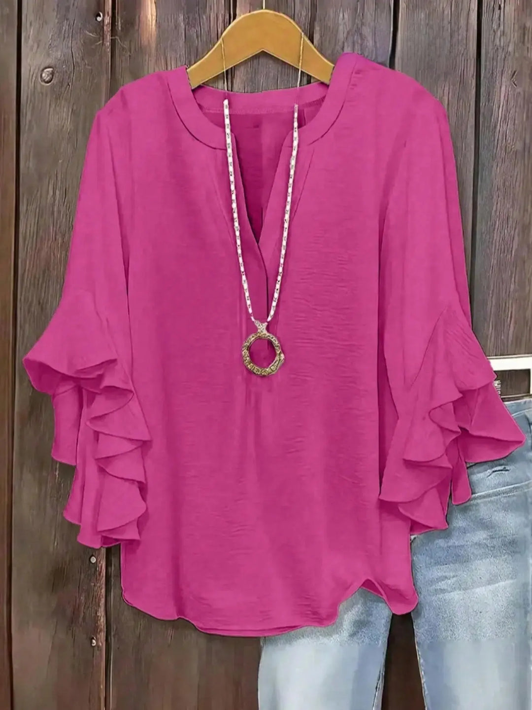 Norabelle - Elegante Bluse mit Rüschenärmeln