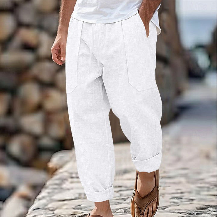 Halston - Legere Leinenmix-Hose