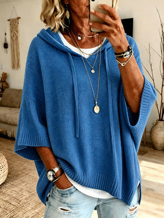 Celandria - Soft-Touch Oversize-Kurzarm-Hoodie