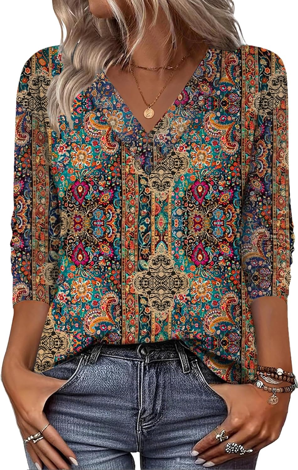 Arianwen - Bluse mit weichem Griff und V-Ausschnitt