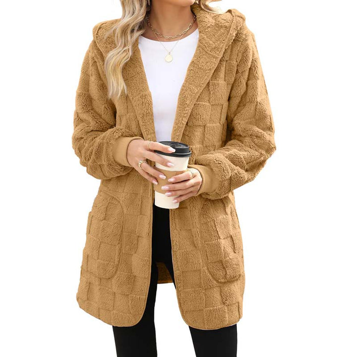 Zinnabelle - Plüschstruktur-Kapuzen-Cardigan