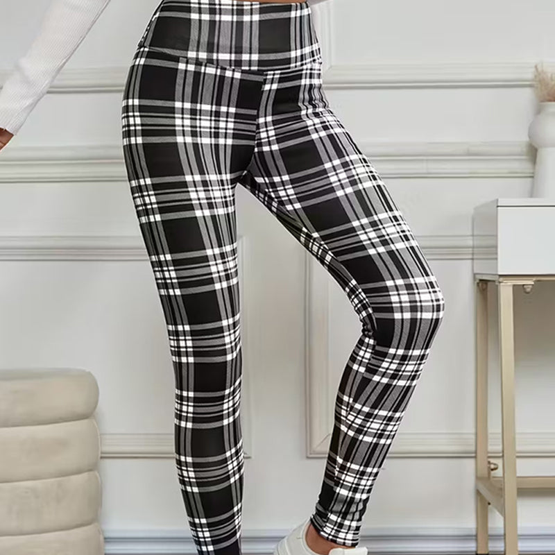 Estelyn - Klassische Karo-Stretch-Leggings