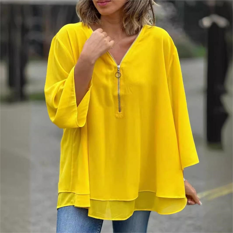 Brinavelle - Fliessende Chiffon-Tunikabluse