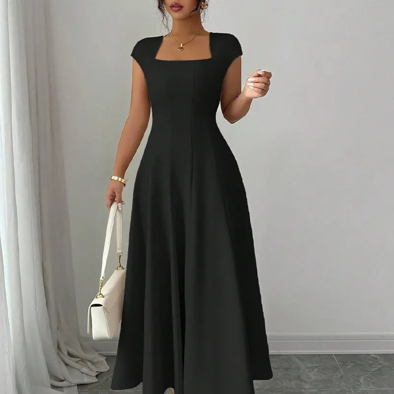 Ysolenne - Midikleid mit weicher Haptik und quadratischem Ausschnitt