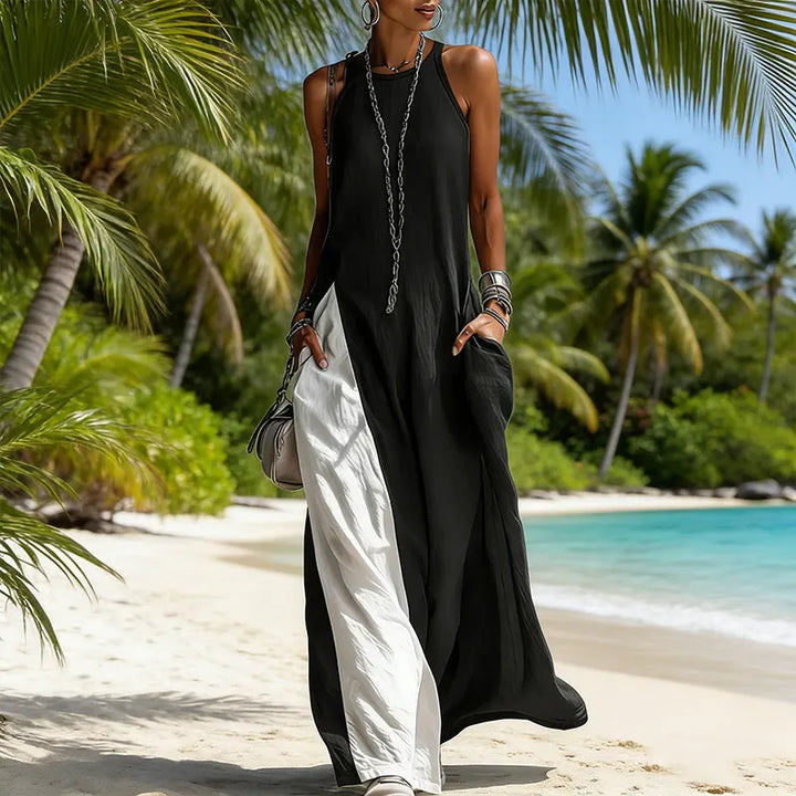Zarella - Soft-Touch-Colorblock-Maxikleid