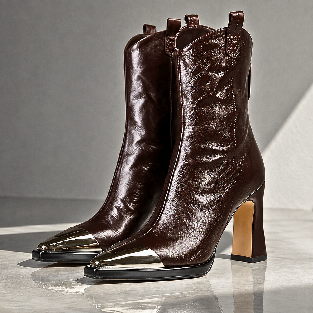 Farida - Premium Stiefeletten mit spitzer Zehenpartie