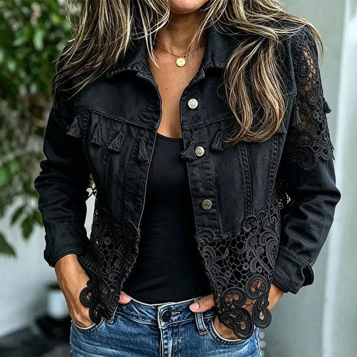 Anselia - Jacke mit Spitzenbesatz und Knopfleiste