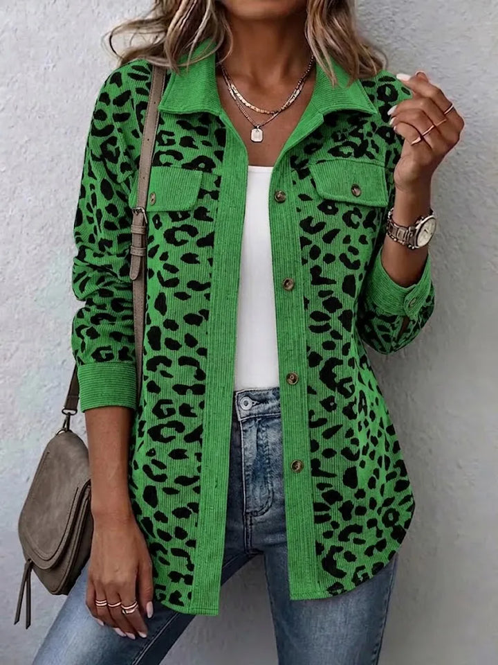 Miressia - Cardigan mit Knopfleiste und Animal-Print