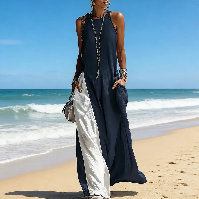 Zarella - Soft-Touch-Colorblock-Maxikleid