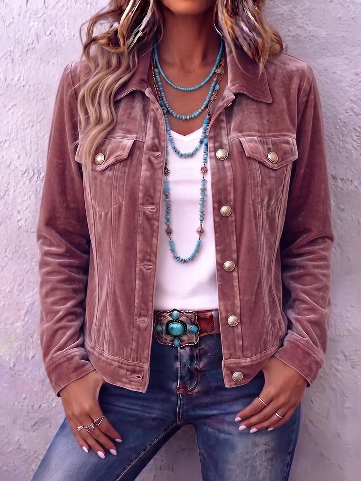 Amandria - Jacke mit Knopfleiste in Vintage-Waschung