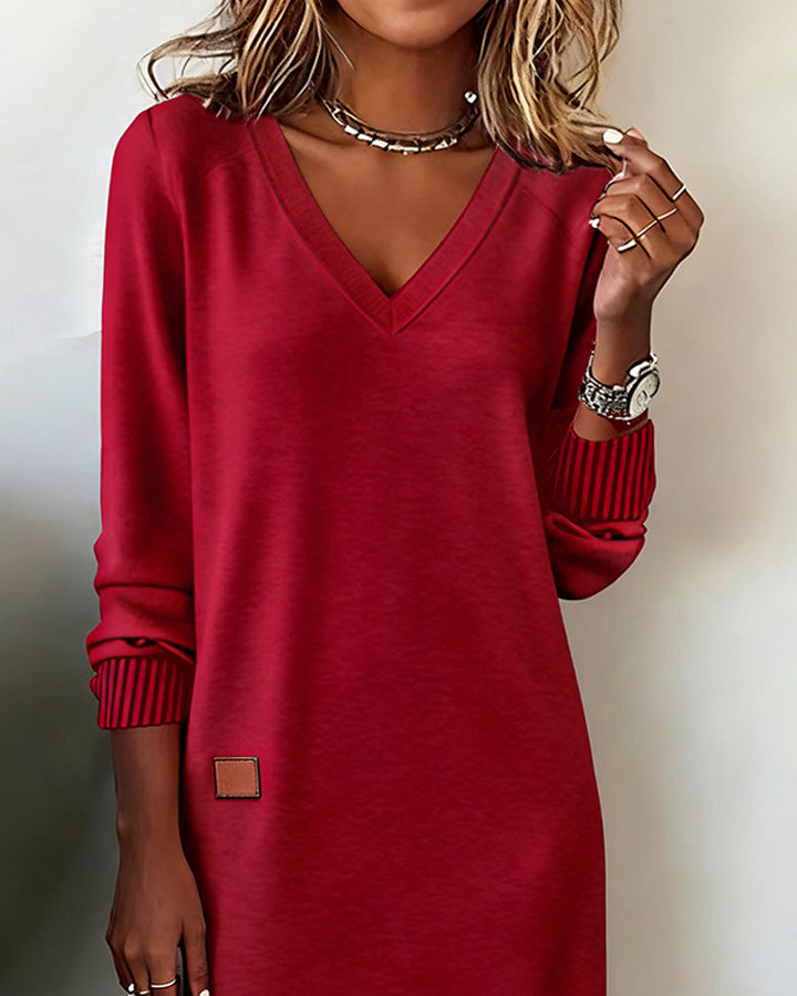 Galenique - Lässiges Strickkleid mit V-Ausschnitt