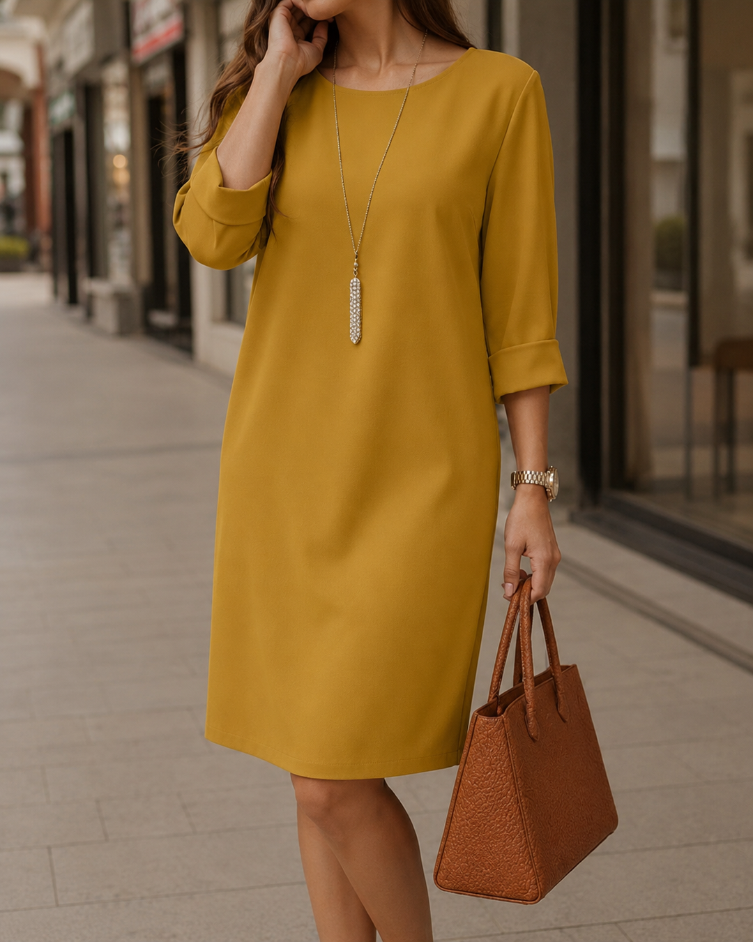 Delya - drapiertes Midikleid
