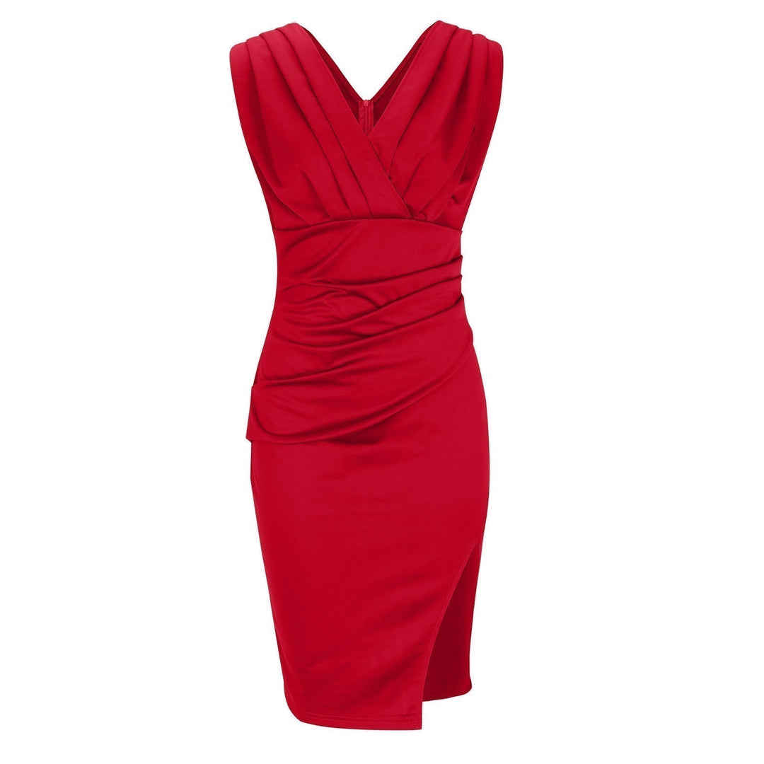 Arielle - Figurbetontes Kleid mit V-Ausschnitt und Schlitz