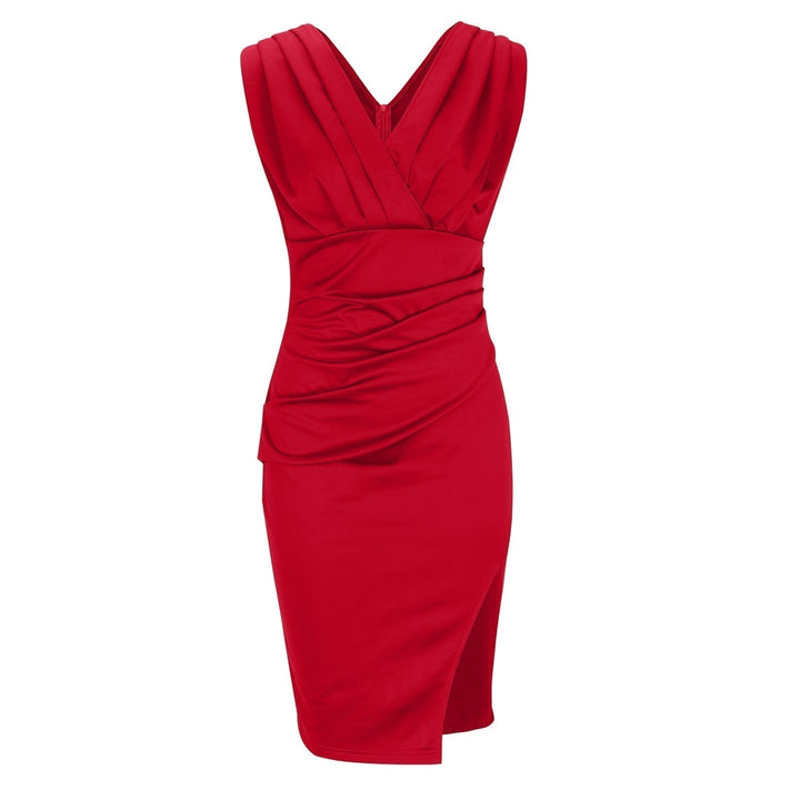 Arielle - Figurbetontes Kleid mit V-Ausschnitt und Schlitz