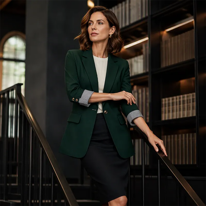 Celenya - Klassischer Blazer mit aufgekrempelten Ärmeln
