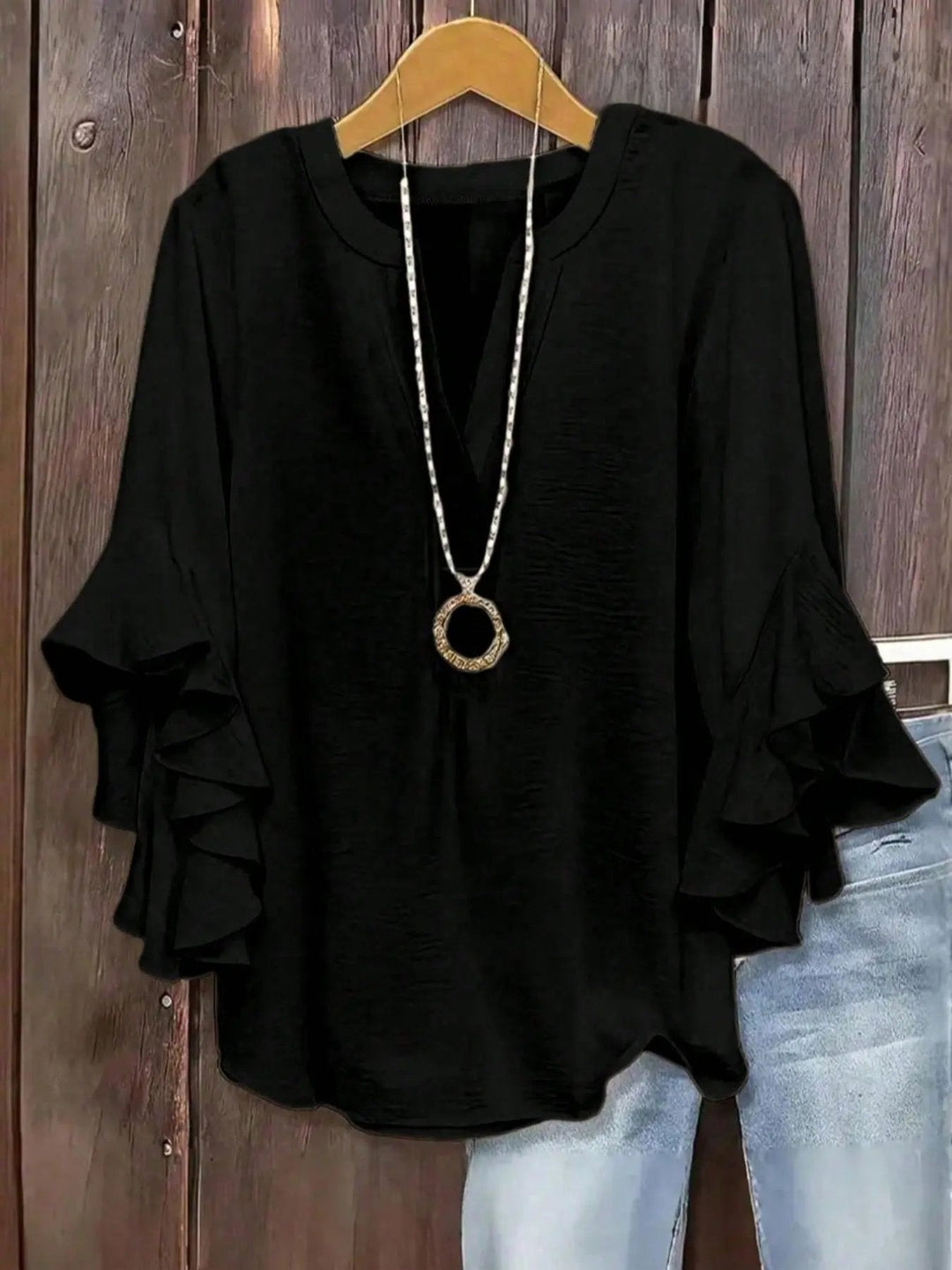 Norabelle - Elegante Bluse mit Rüschenärmeln