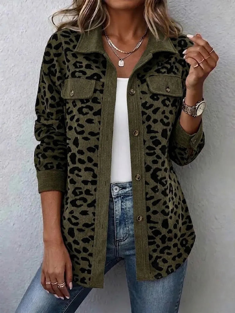 Miressia - Cardigan mit Knopfleiste und Animal-Print