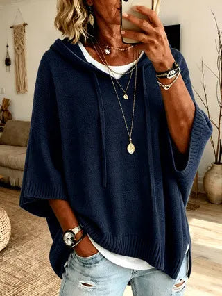 Celandria - Soft-Touch Oversize-Kurzarm-Hoodie