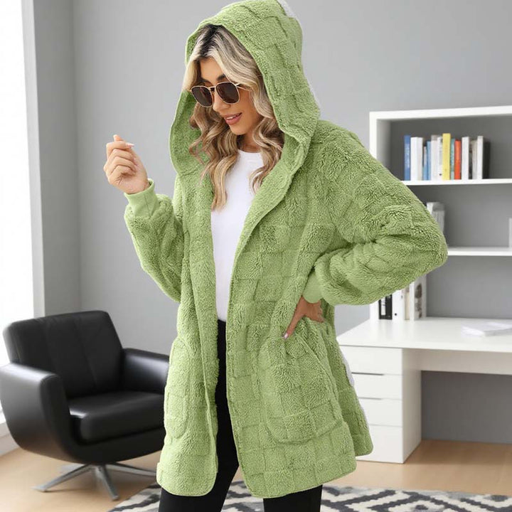 Zinnabelle - Plüschstruktur-Kapuzen-Cardigan